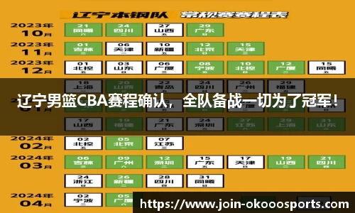 辽宁男篮CBA赛程确认，全队备战一切为了冠军！